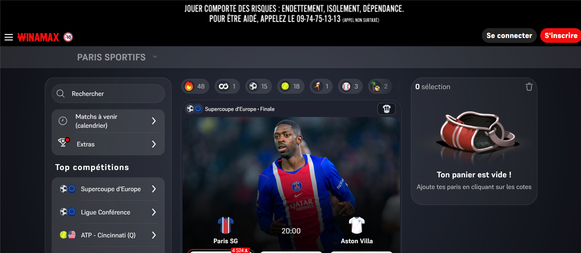 Winamax jeux d'argent